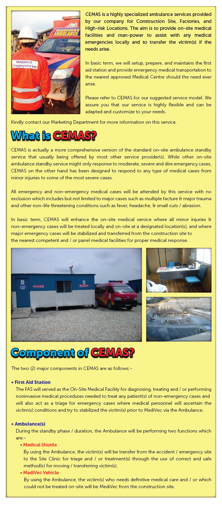 CEMAS - Onsite Ambulance & Medical Services